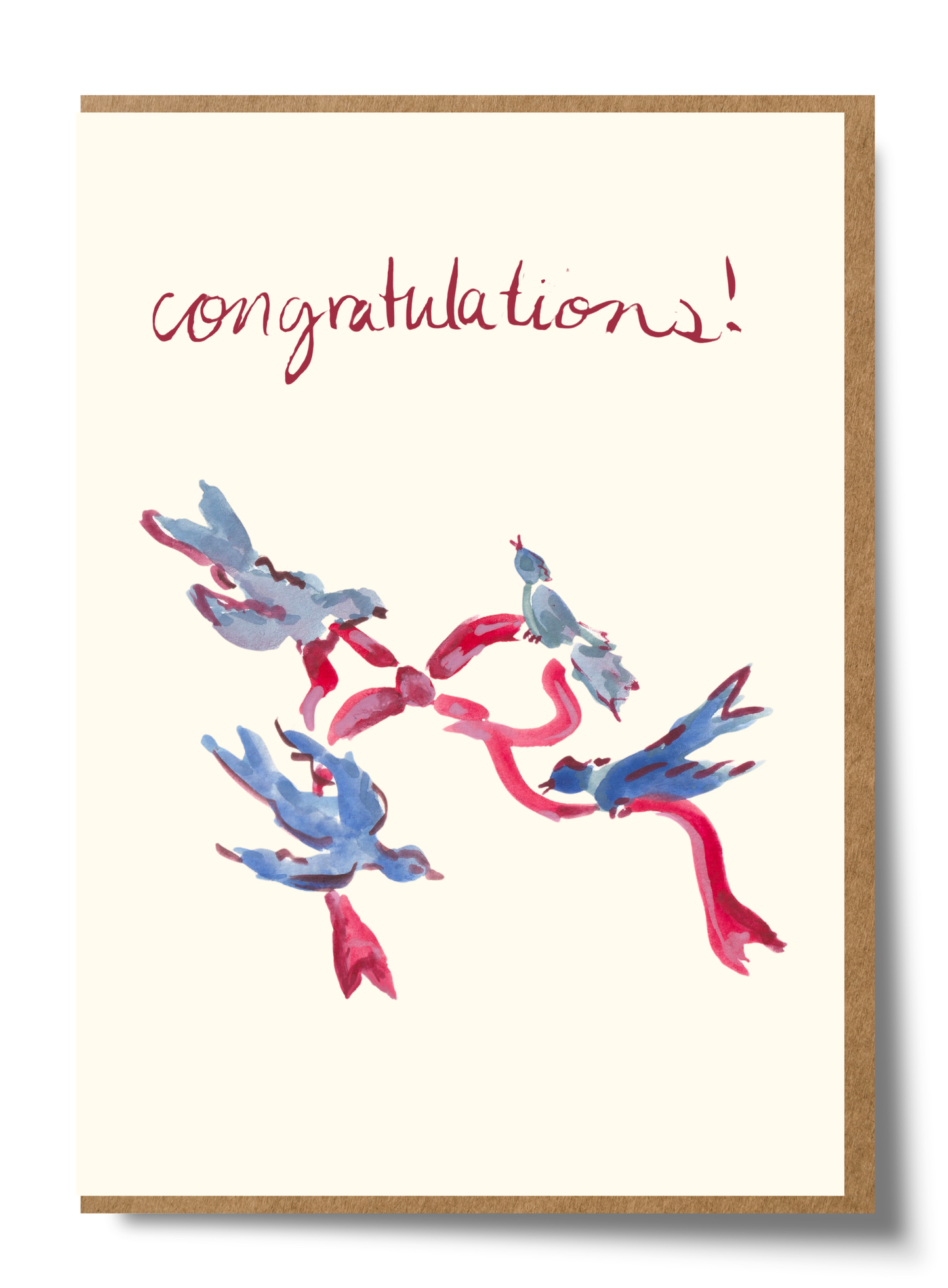 Congratulations Birds with Ribbon