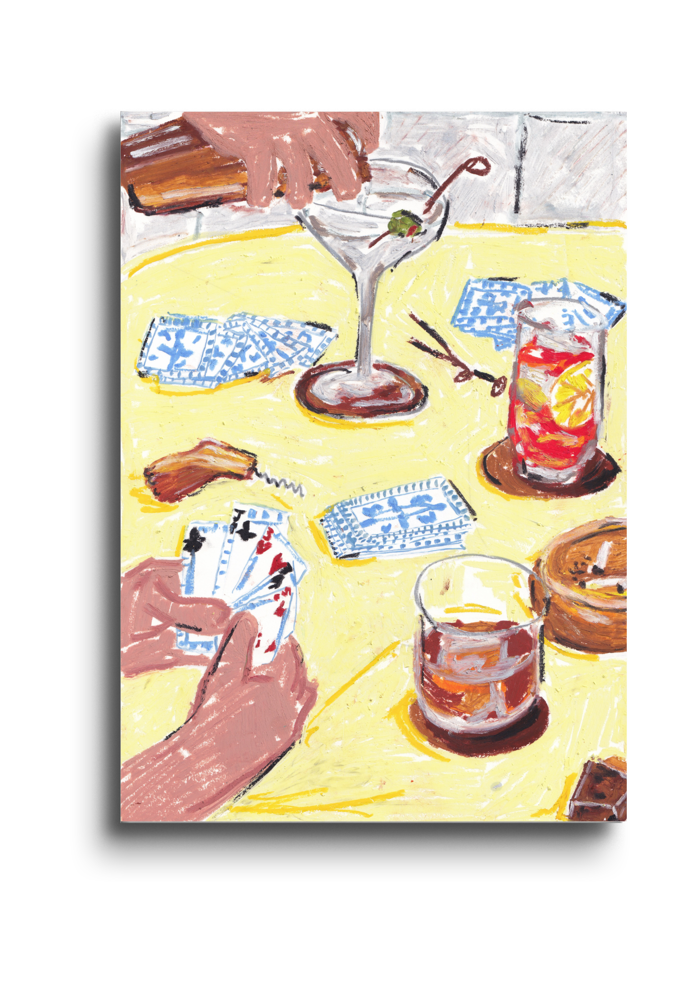Cards and Cocktails A3 Art Print