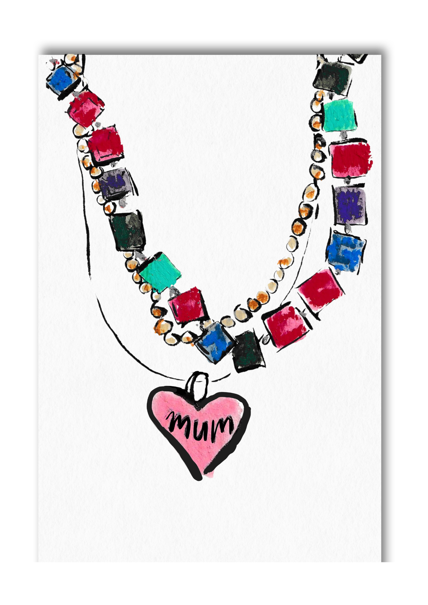 Mum Necklace Greeting Card