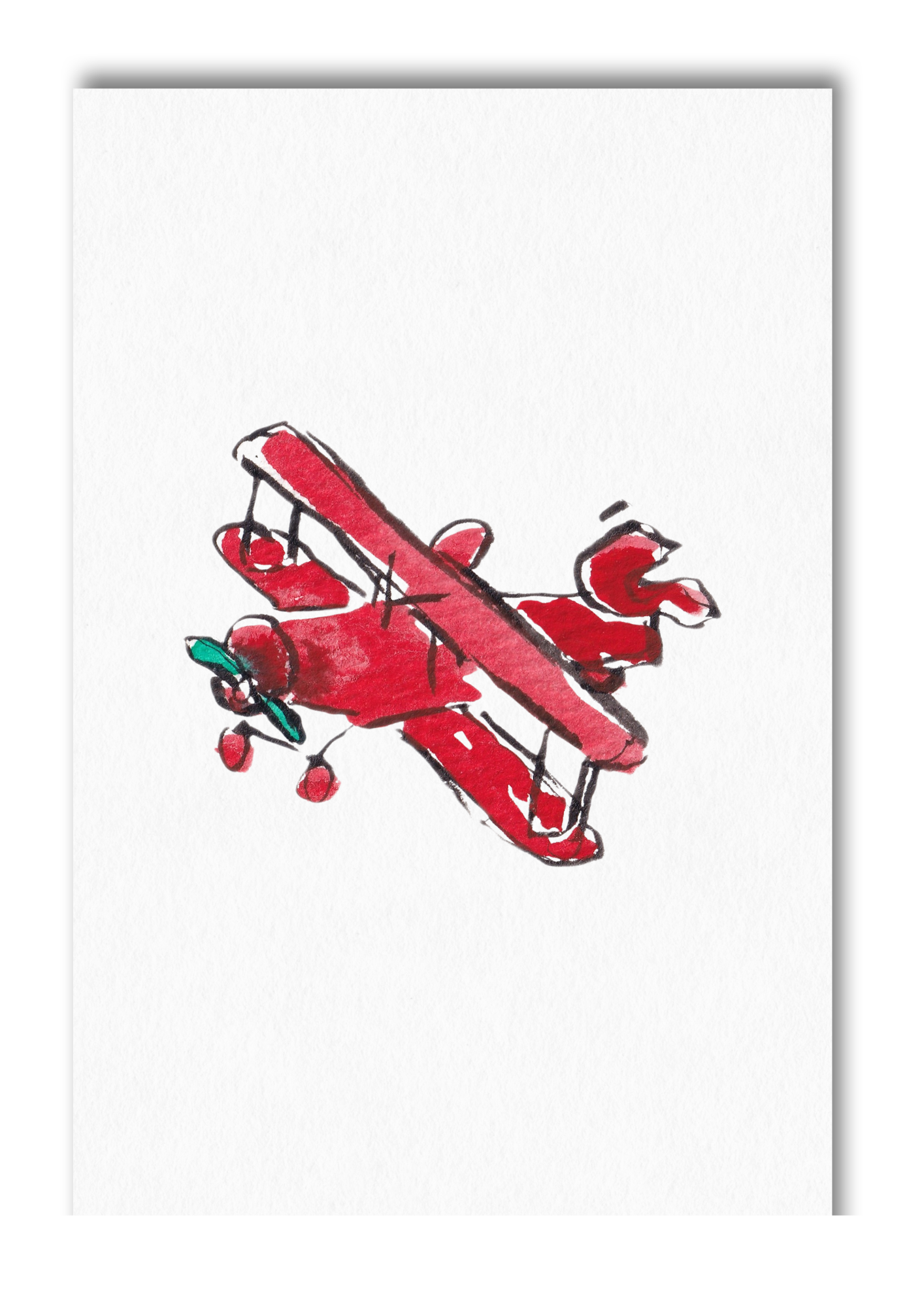 Red Airplane Greeting Card