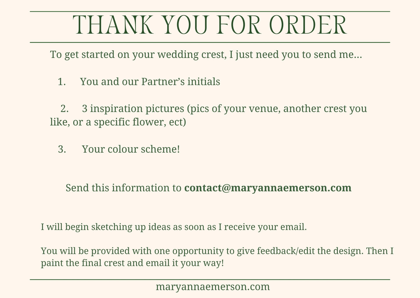 Custom Wedding Crest