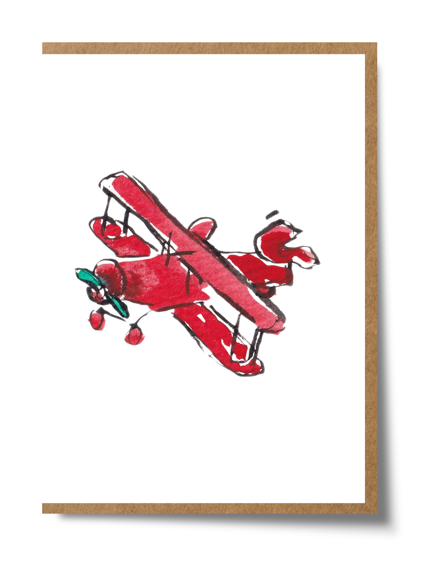 Red Airplane Greeting Card