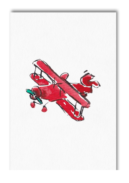 Red Airplane Greeting Card