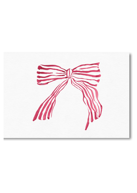 Striped Bow Greeting Card