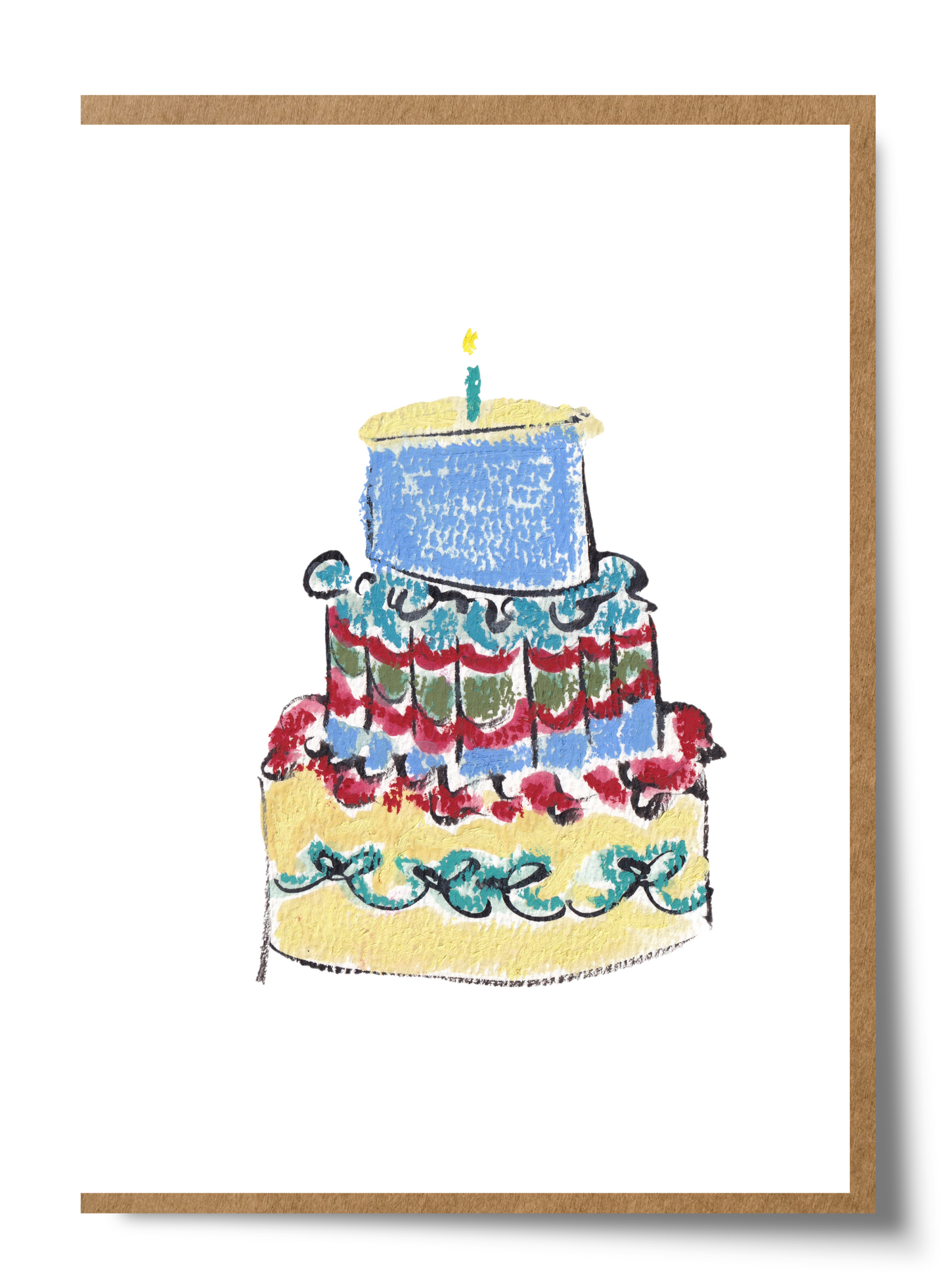 Blue Cake Greeting Card